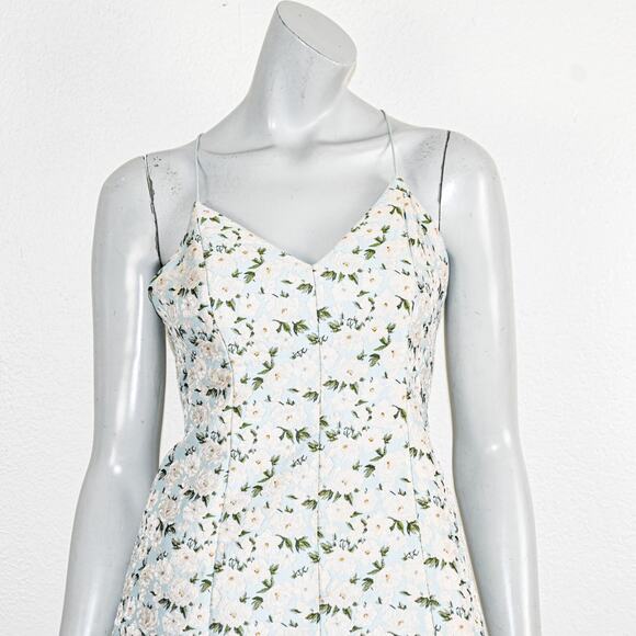 Alice+ Olivia $295 Tayla Structured Tie Shoulder Mini Dress Floral Blue white 0 - Picture 6 of 11